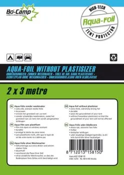 Bo-Camp Aqua-Folie Zeltunterlage - Ohne Weekmakers -Camping Zelt Verkaufsgeschäft bo camp aqua folie ondergrondzeil zonder weekmakers zwart 2 x 3 m zwart 1