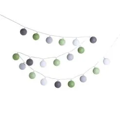 Cotton Ball Lights Outdoor Regular Light String Starter Kit Green