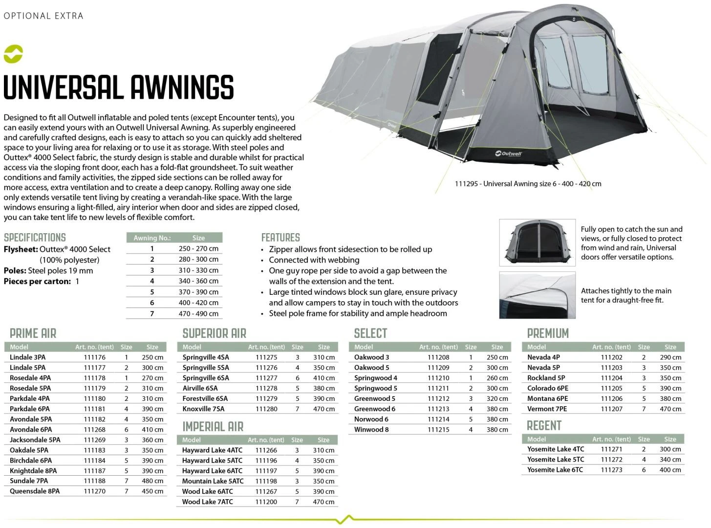 Outwell Universal Markise Size 2 Black-Grey 10 Outwell Universal Markise Size 2 Black-Grey – Bild 8